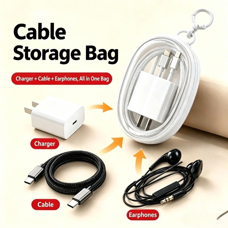 Cable Organizer Bag - Bolsa de Almacenamiento de Cables de