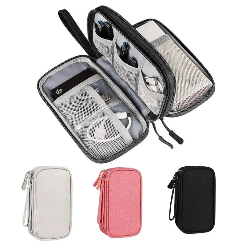 Cable Organizer Bag - 1 unidad, gris/negro/rosa/azul marino, NUEVO organizador