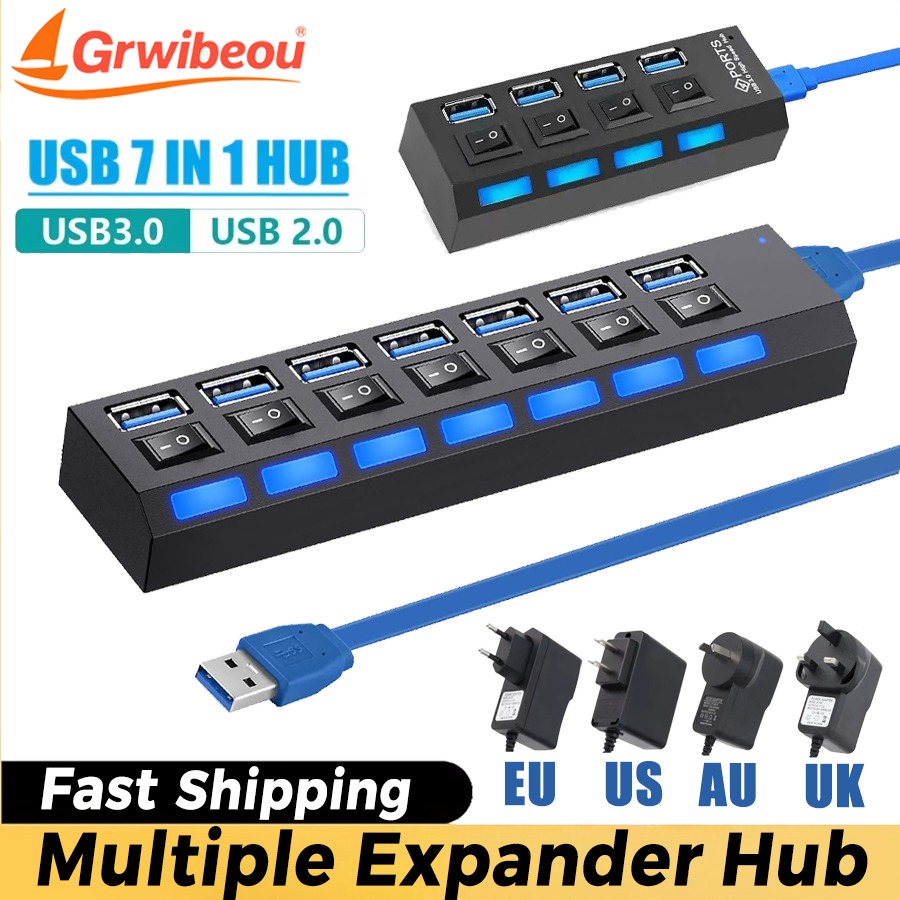 Hub USB 3.0 2.0 de Alta Veloci - Usb Hub 7 Port reseña y precio