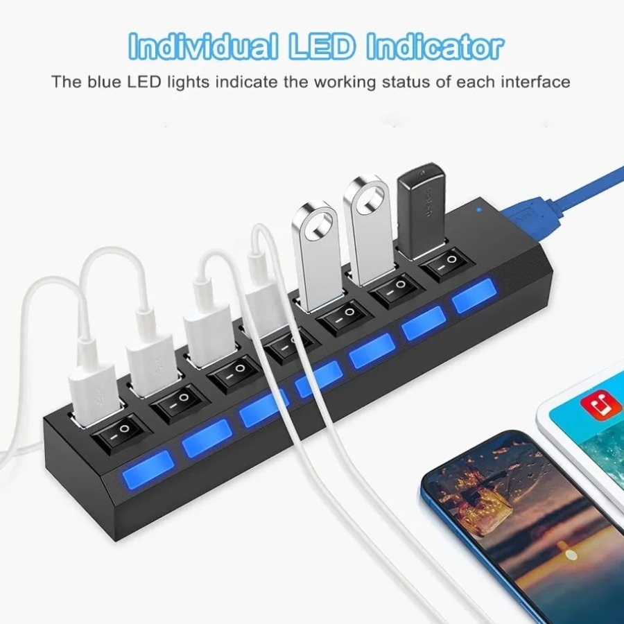Hub USB 3.0 2.0 de Alta Veloci - Usb Hub 7 Port reseña y precio
