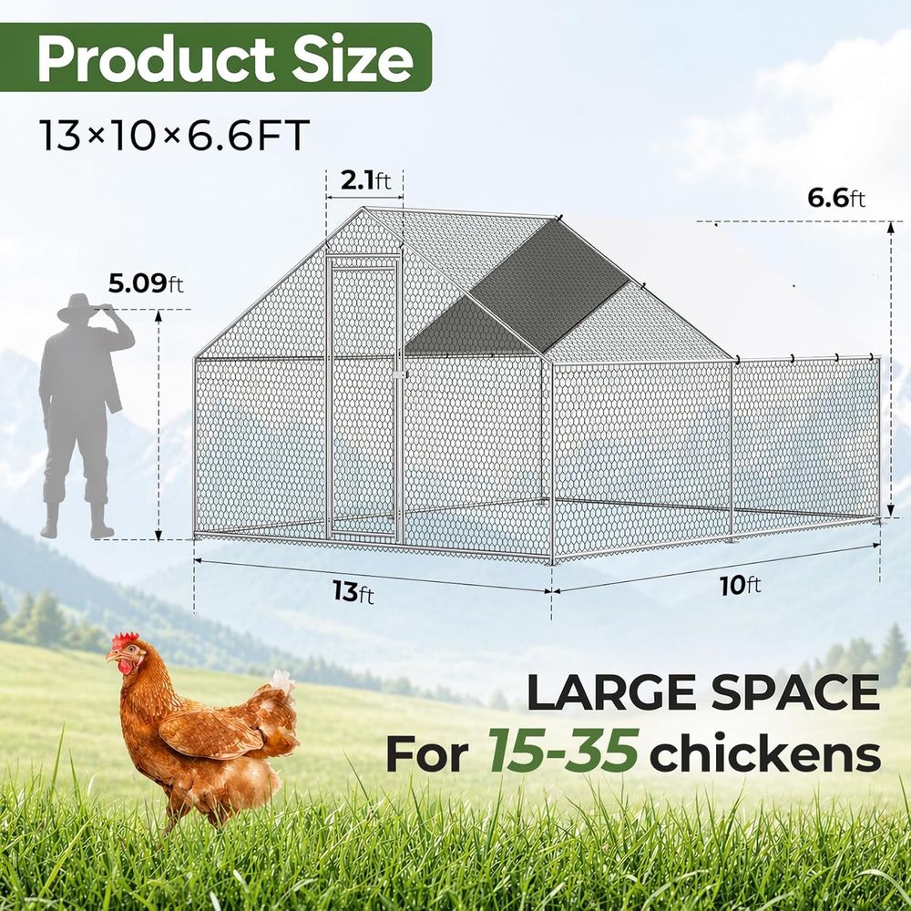 Gallinero grande de 10 x 13 x  - Tech X reseña y precio
