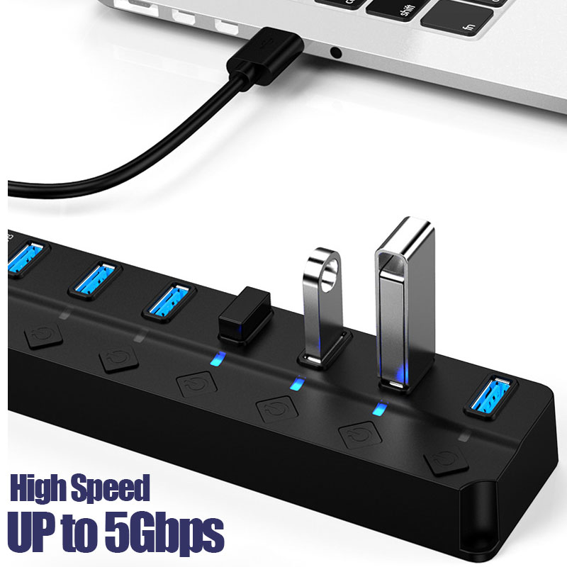 Hub USB 3.0 7 en 1, divisor US - Usb Hub 7 Port reseña y precio