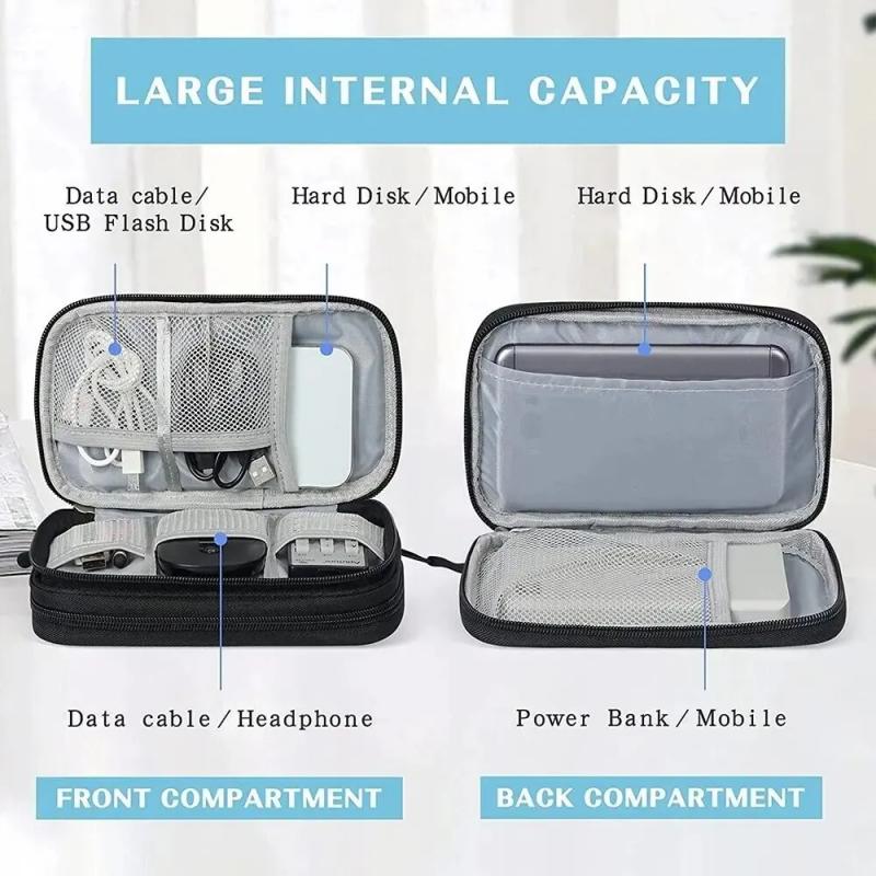 1 unidad, gris/negro/rosa/azul - Cable Organizer Bag reseña y precio