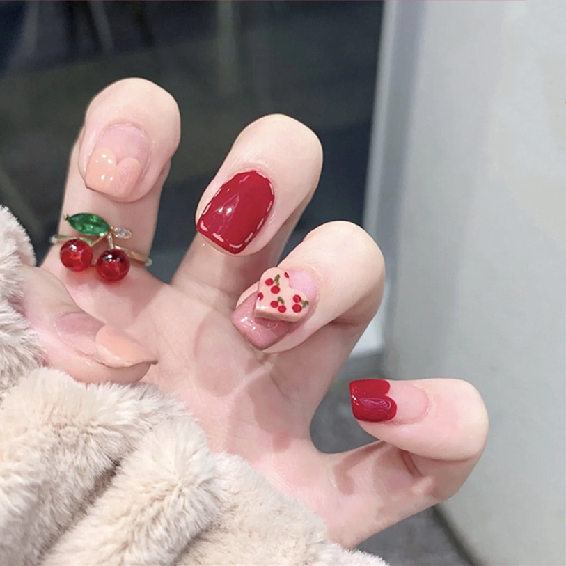 24 Uds uñas postizas redondas  - Y2K Tech Accessories reseña y precio