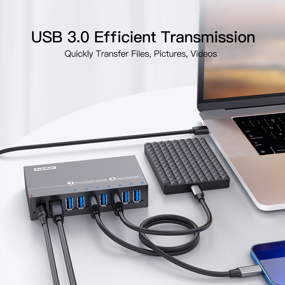 Hub industrial metálico A173 d - Usb Hub 7 Port reseña y precio
