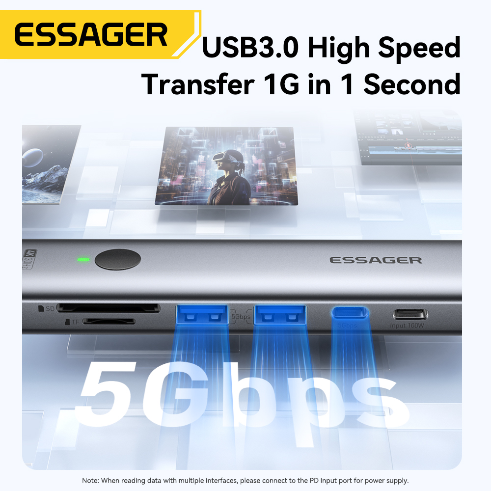Essager USB C HUB 4K 7-en-1 ti - Usb Hub 7 Port reseña y precio