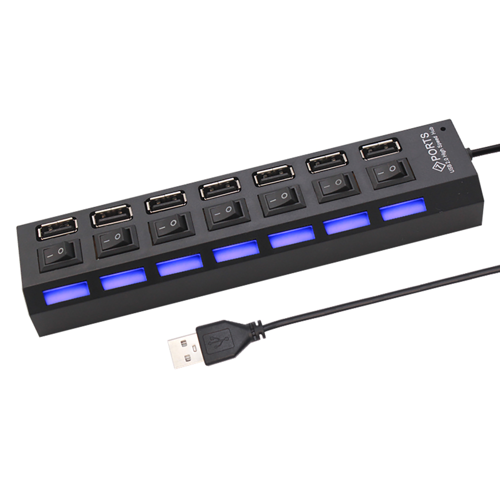 Divisor Hub USB 2,0 de 7 puert - Usb Hub 7 Port reseña y precio