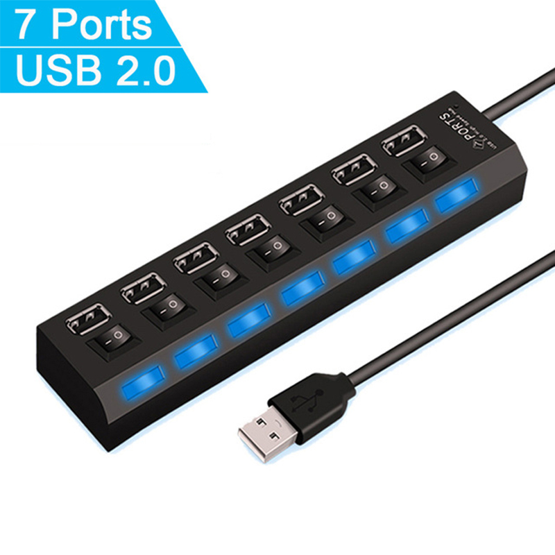 Hub USB 2,0, divisor USB de al - Usb Hub 7 Port reseña y precio